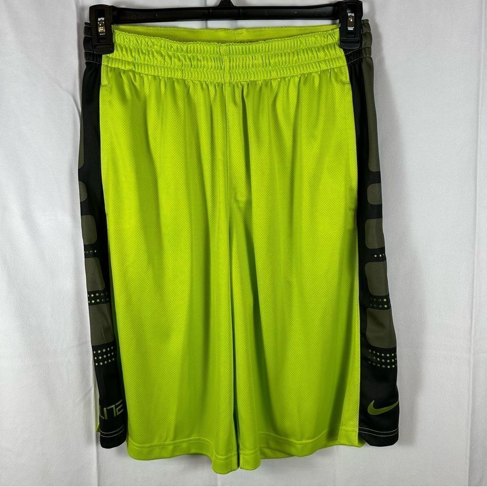 NWT Nike Elite Basketball Shorts Drawstring Waist Bright Green with Black M